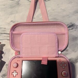 Nintendo Switch Link/ Pink Handheld Gaming Console w Pink Case & Carrying Case